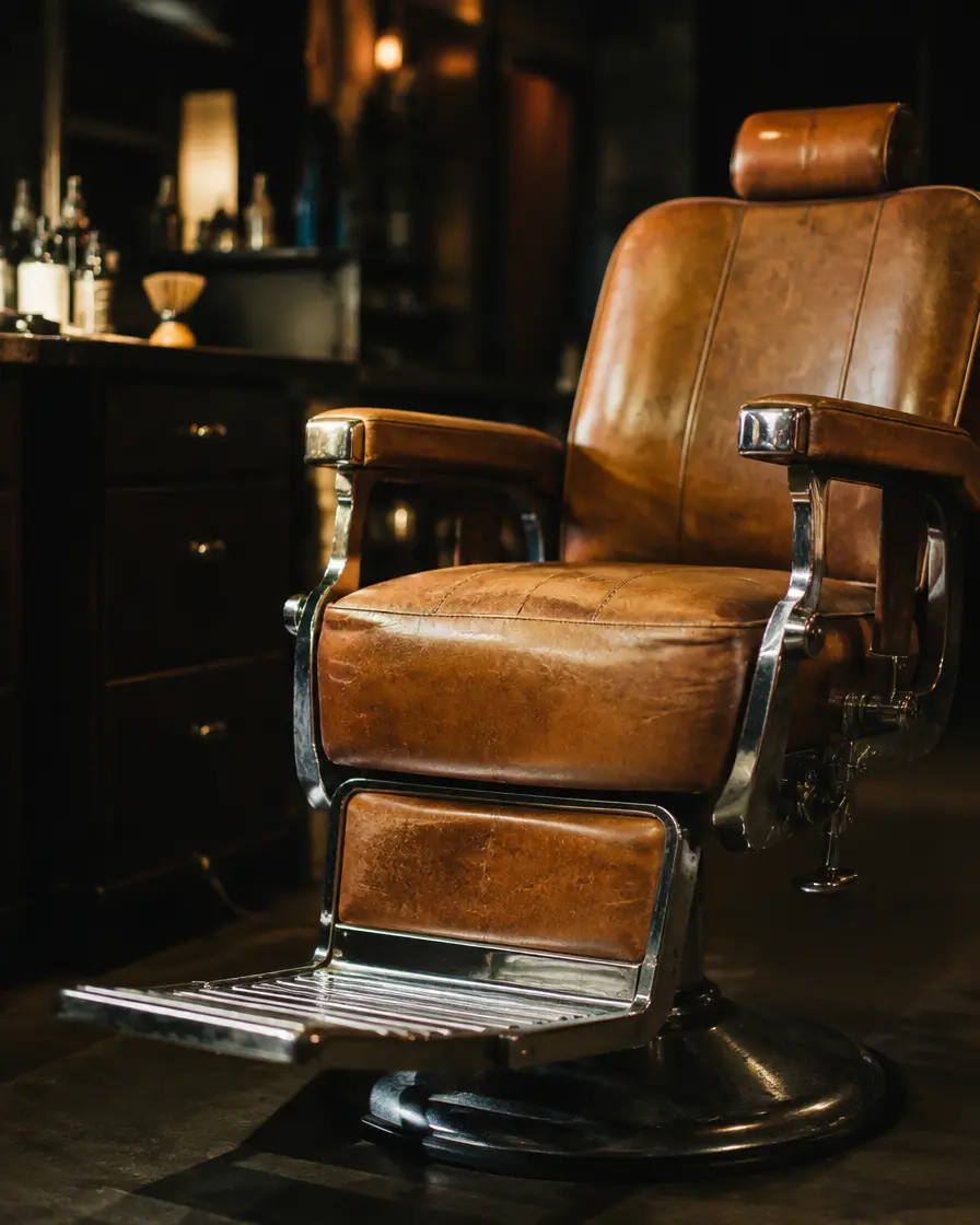 Fauteuil de barbier en cuir