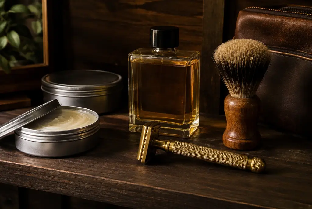 Produits de rasage : blaireau, huile, pommade