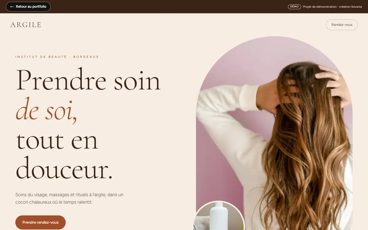 Capture d'écran du site Argile sur ordinateur